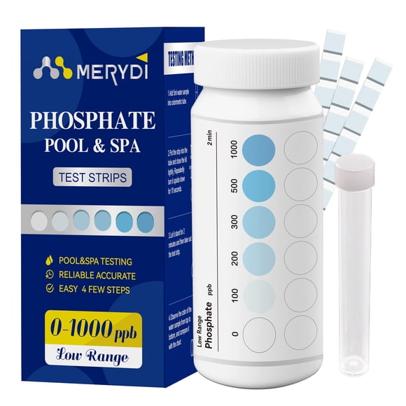 Kit de prueba de fosfatos Merydi, 50 tiras para piscina y spa