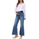 thumbnail image 2 of INSPIRE CHIC Pantalones de Maternidad de Mezclilla para Mujeres, Corte de Bota Acampanada, Elásticos, Tiro Medio, Dobladillo Deshilachado, Pantalones de Embarazo Jeggings M Azul, 2 of 6