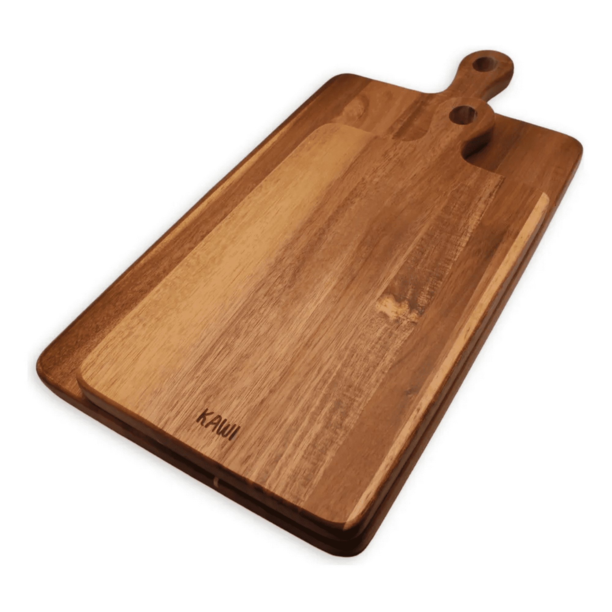 Genérico - Set 2 Tablas Para Aperitivo De Madera De Acacia Kawi® Color Café