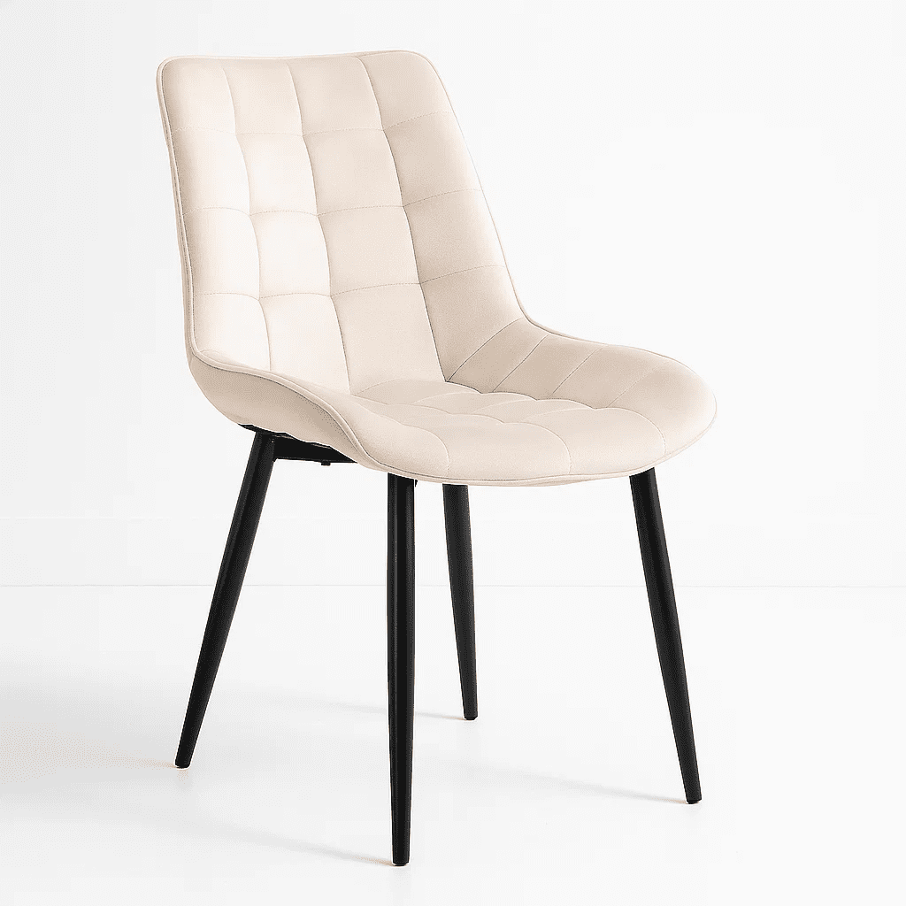 Klik Muebles - Silla De Comedor Macron Acolchada Terciopelo - Beige