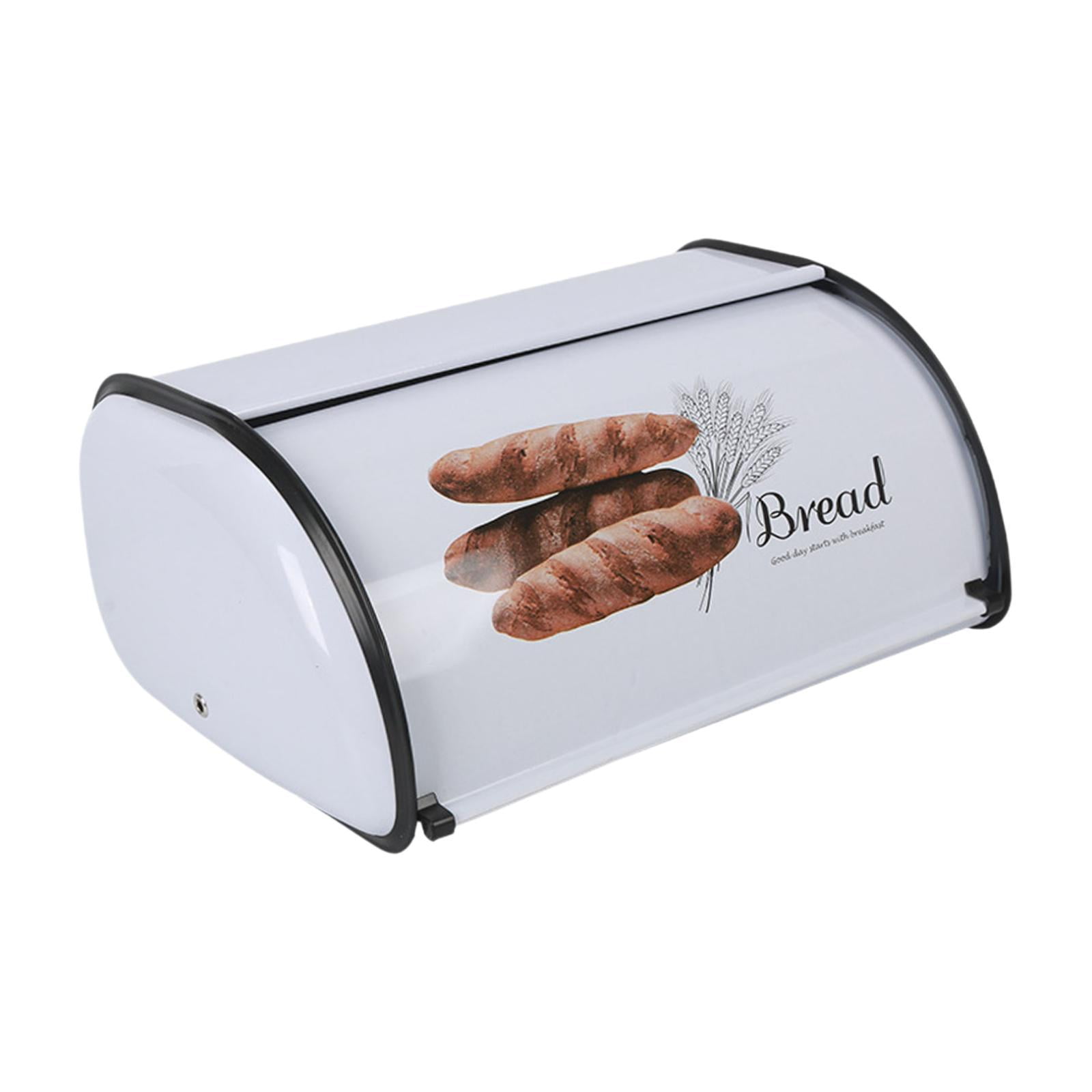 Magideal - De Tambor De Metal Contenedor De Alimentos En Forma De Tambor Para Mostrador Contenedor De Pan Contenedor De Pan Con Tapa Enrollable Para