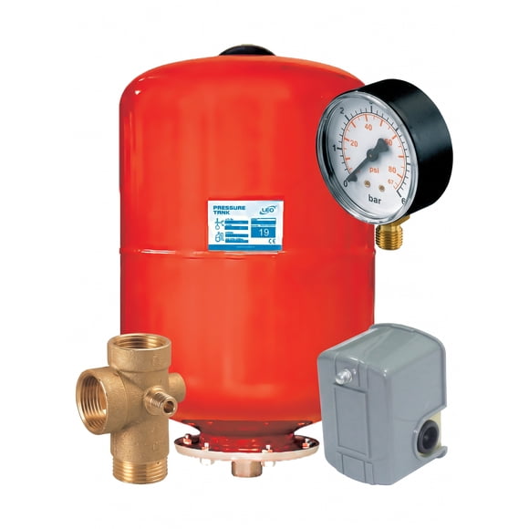 Kit Estanque Hidroneumático 4L valv 5vias manometro Preostato Leo