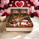 thumbnail image 1 of Christmas Dog And Snowman Illustration Printed Bed Cover Set Made from Soft And Comfortable Material for a Pleasant Sleeping Experience Suitable for Various Bed, 1 of 1