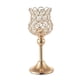 thumbnail image 3 of Lámpara De Vela De Cristal Candelabro De Oro Candelero Centro De Mesa Decoración 22cm, 3 of 5