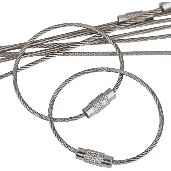 Pawfly 45610 Wire Keychain Cable Key Ring Loop Holder 20
