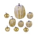 thumbnail image 3 of 9x Calabazas Artificiales Otoño Jardín Mesa Centro De Mesa Artesanías De Espuma Calabazas Blanco Dorado, 3 of 5