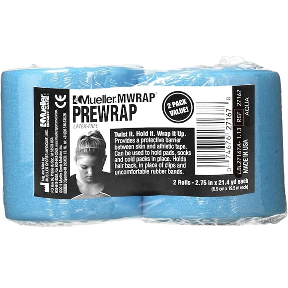Pre Wrap MUELLER 2 rollos Aqua 7 cm x 19,5 m sin látex