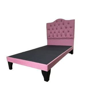 Flobal - Cama 1 Plaza Ovalada Incluye Base Y Respaldo Rosa Lino