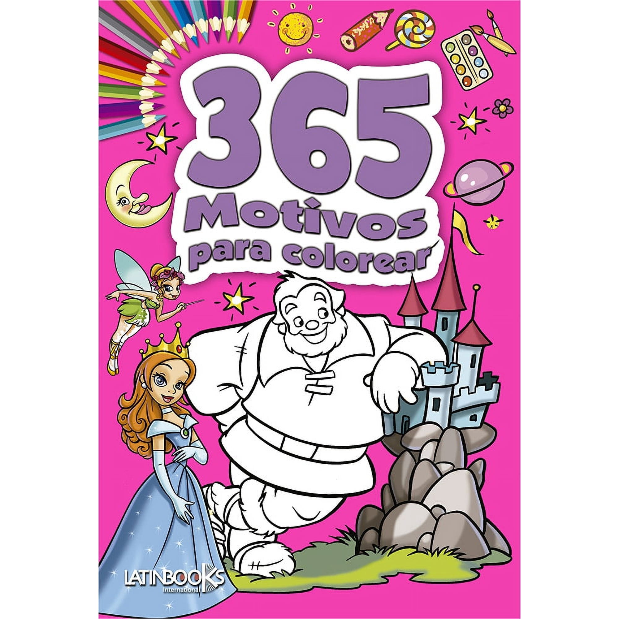 Zig-zag - Libro 365 Motivos Para Colorear Rosa / 368 Páginas De 16 X23,5 Cm. Tapa De Cartulina. Rústica.