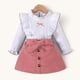 thumbnail image 1 of Conjunto De Polera Manga Larga + Falda Y Cinturon Cotele Para Niñas Primavera Verano, 1 of 3