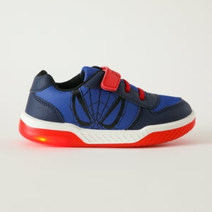 Zapatilla Con Luces Niño Monocromatico Spiderman Azul Marvel