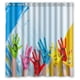 thumbnail image 1 of Cortina de ducha con diseño de sonrisa infantil, juego de cortinas de baño con ganchos, tamaño 66 x 72 pulgadas, 1 of 3