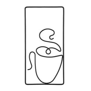 Magideal - Línea De Decoración De Arte De Pared De Metal Minimalista, Mural De Pared, Esculturas De Pared, Pintura En Forma De Café Para Oficina, Cocina, Decorac Estilo D