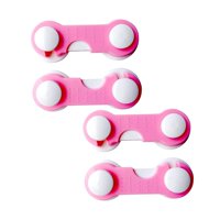 Importclick - Pack 4 Seguros Traba Puertas Muebles Cajones Rosado