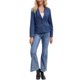 thumbnail image 2 of CHAQUETA DE MEZCLILLA PARA MUJER INSPIRE CHIC Cuello con Solapa de Muesca Manga Larga Botón Ligero Ajustado Blazer de Mezclilla XL Azul Oscuro, 2 of 6