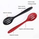 thumbnail image 2 of Juego de 2 cucharas ranuradas de silicona antiadherentes, resistentes al calor y con diseño higiénico, para cocinar, remover, mezclar y servir, en rojo y negro., 2 of 7
