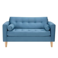 Bodevir - Sofa Retro 2C Felpa 05 Azul Petroleo