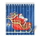 thumbnail image 1 of Cortina de ducha navideña de Papá Noel con diseño de invierno y ganchos, tamaño 66 x 72 pulgadas, 1 of 3