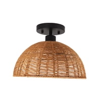 Magideal - Pantallas De Lámparas De Techo, Decoración Tejida, Cubierta De Luz De Pantalla De Ratán De Estilo Rústico Creativo Para Pasillo, Apartamento, Cafeterí