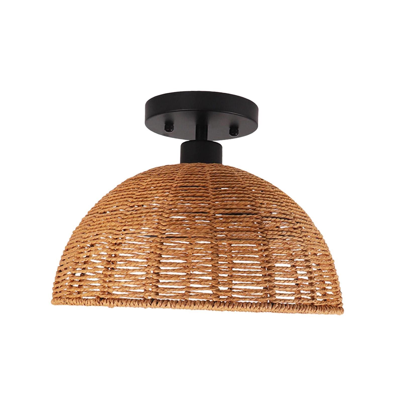 Magideal - Pantallas De Lámparas De Techo, Decoración Tejida, Cubierta De Luz De Pantalla De Ratán De Estilo Rústico Creativo Para Pasillo, Apartamento, Cafeterí