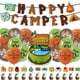 thumbnail image 1 of Decoraciones para fiestas de camping, kit de suministros para cumpleaños de campistas, pancarta de "Happy Camper", globos para decoración de tartas de "Happy Camper", 1 of 5