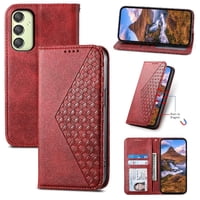 Funda Flip Foxdock Para Samsung Galaxy A25 , Estilo Billetera Con Diseño Rombo, Correa De Mano Y Soporte, Uso Diario