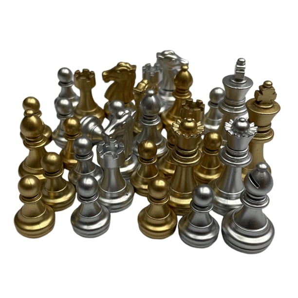 32 piezas de ajedrez, solo figuras de ajedrez, accesorios de juego, piezas de ajedrez para tablero de ajedrez, rompecabezas para 2 jugadores, peones,