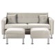 thumbnail image 1 of Sofa New Retro 3 Cuerpos Más 2 Pouf Felpa 12 Gris, 1 of 5