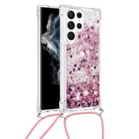 Funda Foxdock Para Samsung Galaxy S21 Ultra Con Cuerda Ajustable, Brillo Líquido, Protección Antigolpes Y Lente – Ideal Para Regalo