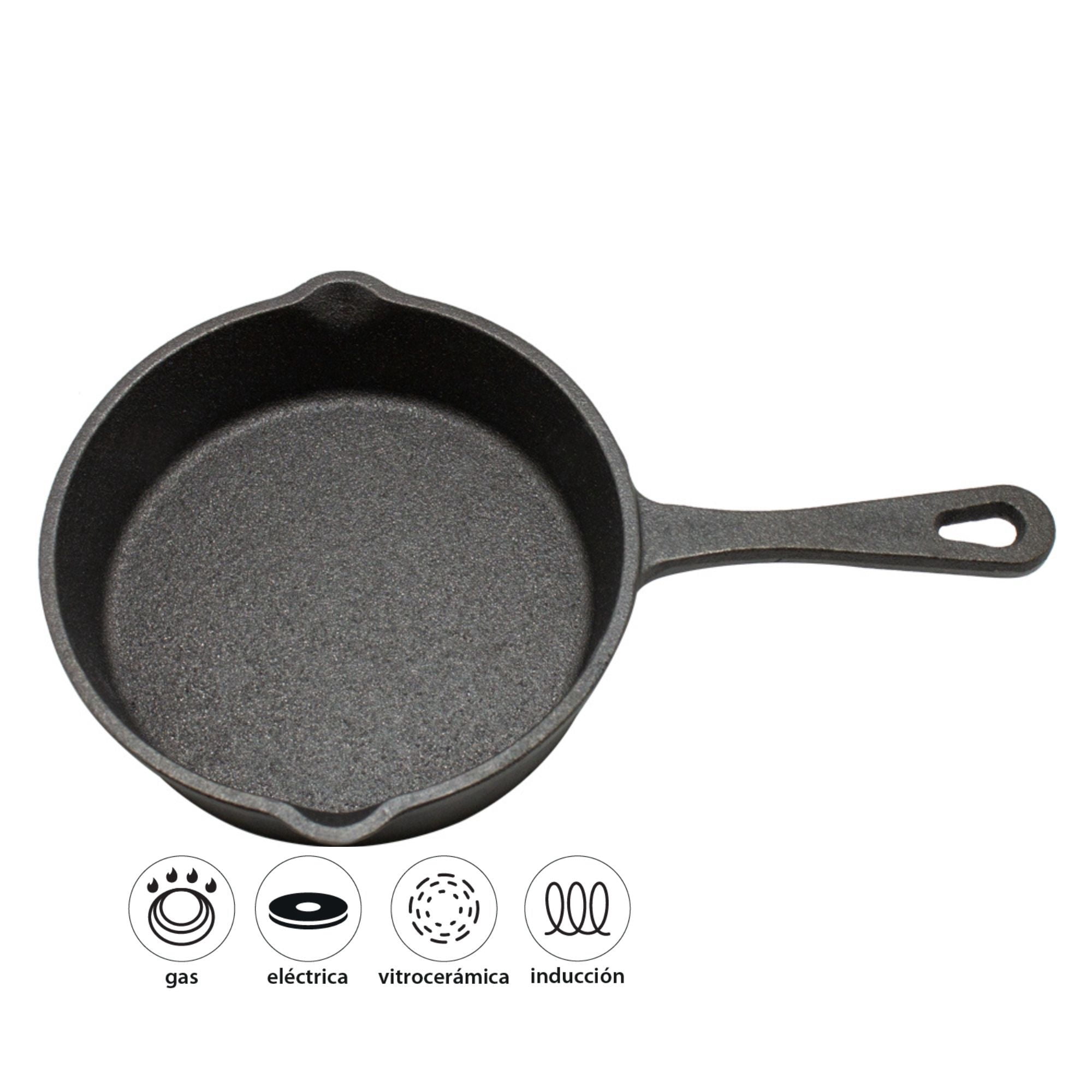 Wayu - Sartén Redondo De Hierro Fundido 15 Cm Negro 1 Piezas