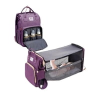 Mochila Pañalera Maternal 3 En 1 Con Mudador Morada By Lubabycas