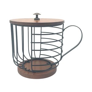 Magideal - Soporte Para Cápsulas De Café, Cesta De Café Independiente, Recipiente De Alambre Para Cápsulas De Café, Cesta De Almacenamiento, Contenedor Para Cáps Negro