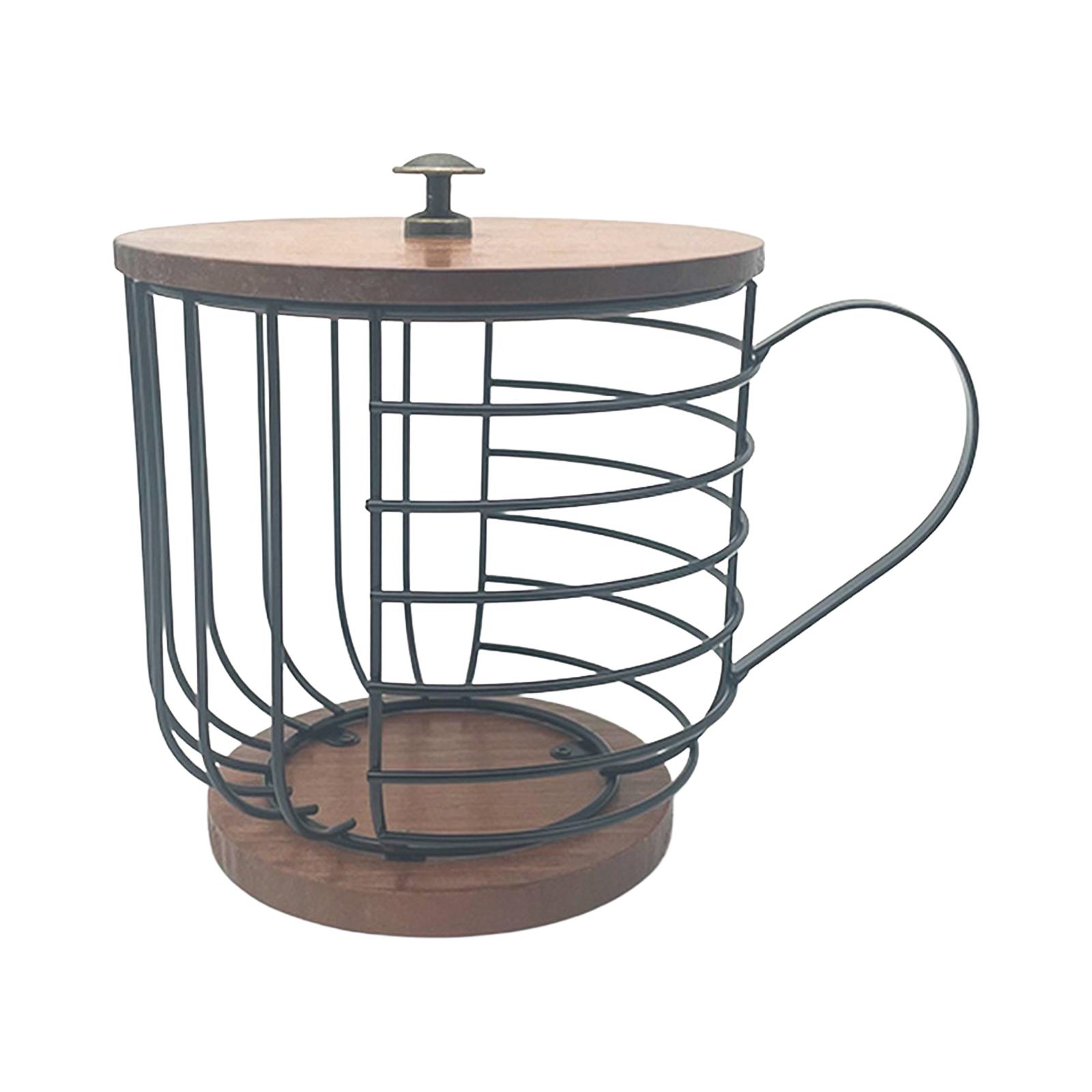 Magideal - Soporte Para Cápsulas De Café, Cesta De Café Independiente, Recipiente De Alambre Para Cápsulas De Café, Cesta De Almacenamiento, Contenedor Para Cáps Negro