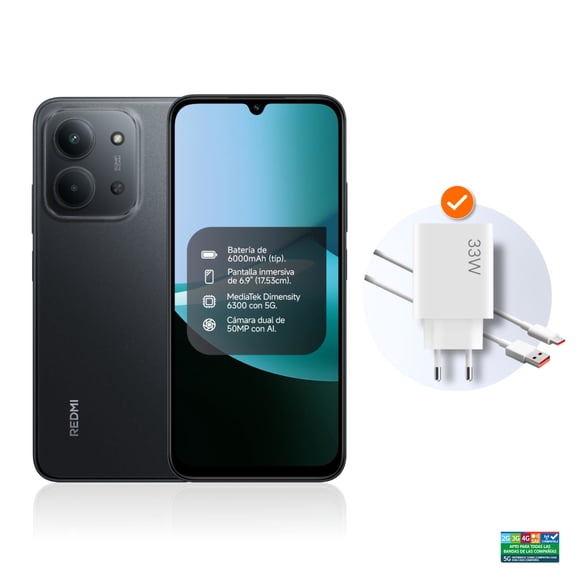 Smartphone Redmi 15C 4G 256GB Negro Xioami