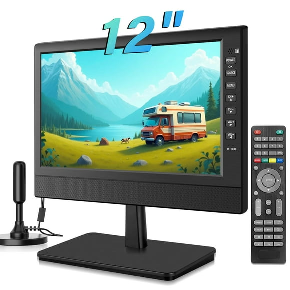 Televisor portátil de pantalla plana Jexiop de 12 pulgadas con sintonizador digital HDMI USB
