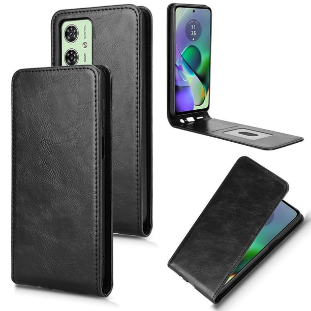 Funda tipo folio para Motorola Moto G54 Power con soporte magnético y protección para la cámara Negro