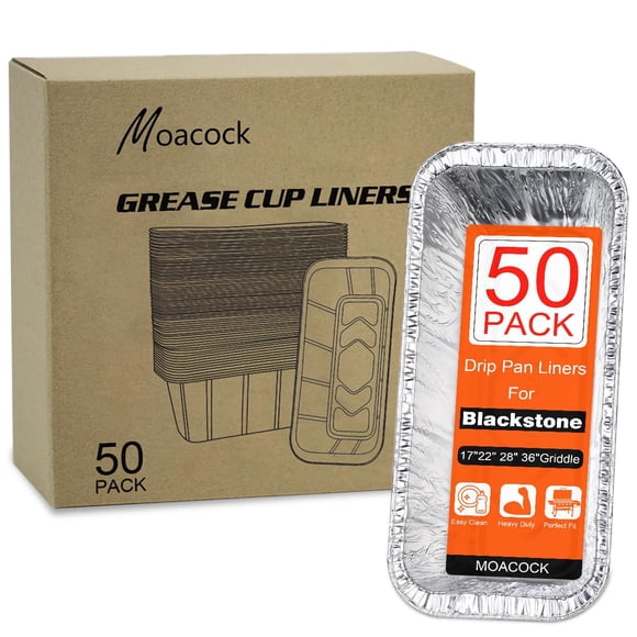 Platos para Parrilla MOACOCK Paquete de 50 Bandejas de Goteo de Aluminio