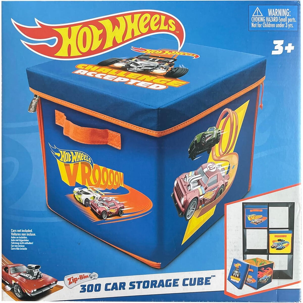 Hot Wheels Caja Almacenadora Zipbin 300 Autos Playmat 36x36
