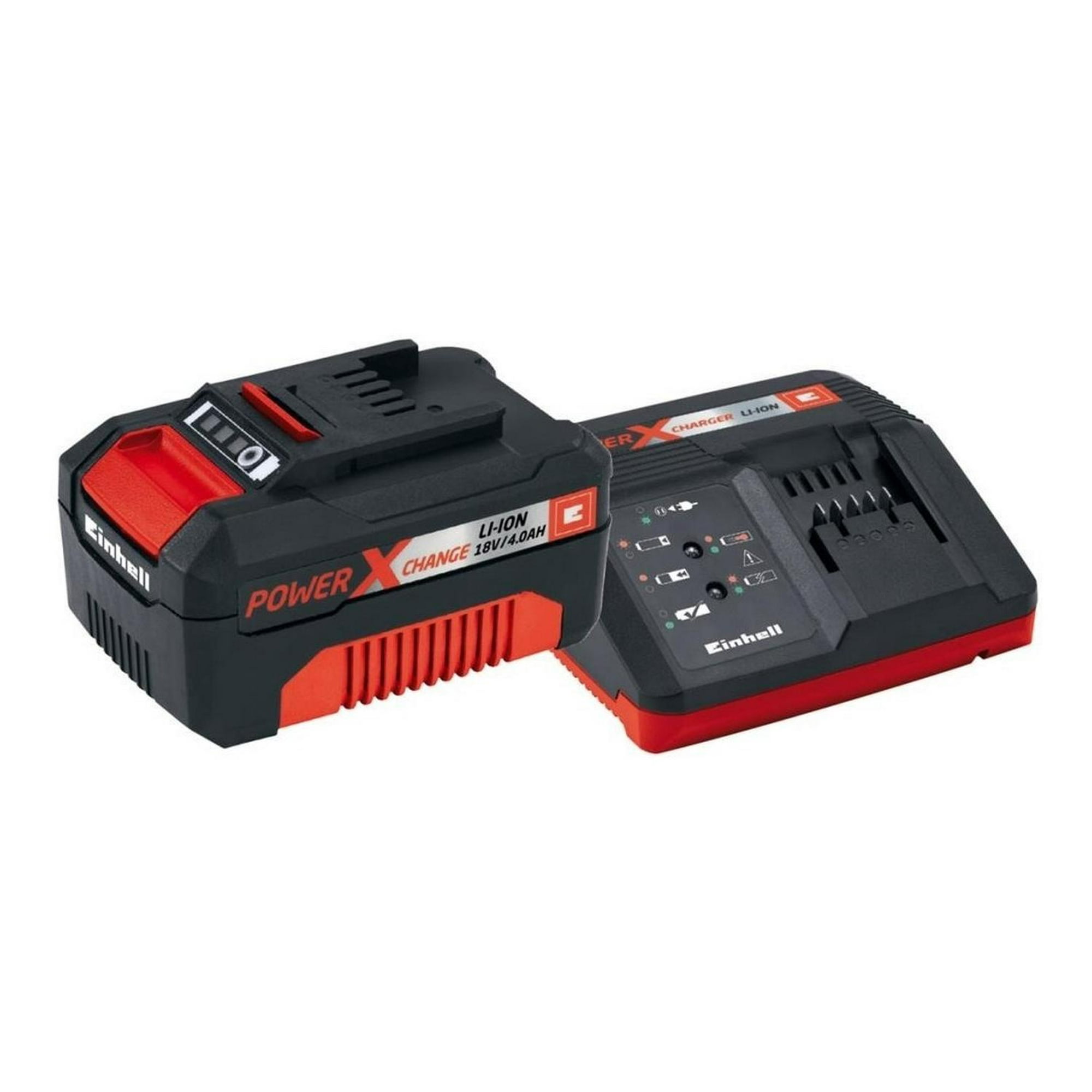 Einhell - Kit Batería 4 Ah Y Cargador 18v, Power X-change Rojo