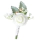thumbnail image 4 of Hombres PE Rosa Flores Boutonniere Ramilletes De Boda Para Dama De Honor Prom Blanco, 4 of 5