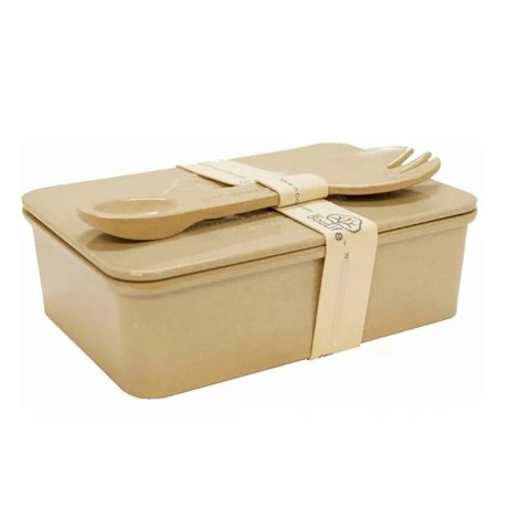 Contenedor Con Cuchara Biodegradable, Reutilizable – Hecho De Cáscara De Arroz - Ecosoulife