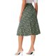 thumbnail image 3 of INSPIRE CHIC Faldas Midi de Mujer Cintura Elástica Campesina A-Line Faldas Florales Ditsy Negro Verde S, 3 of 6