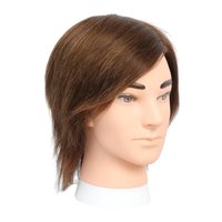 Ioensy - Cabello De Cabeza De Maniquí (27 Cm De Largo) Corte De Cabello Peluquería Con Cabello Humano Piel Blanca Marrón