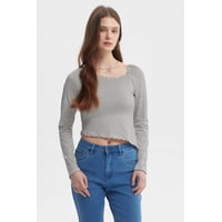 Fashionspark - Polera Mujer Asimétrica Rayas Crudo