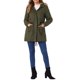thumbnail image 2 of INSPIRE CHIC Chaqueta de Invierno para Mujer Abrigo Largo Acolchado a Prueba de Viento con Capucha de Piel Sintética M Verde Militar, 2 of 6