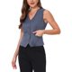 thumbnail image 4 of INSPIRE CHIC Chaleco de Mujer a Rayas sin Mangas con Cuello en V y Botones con Cinturón Trasero para Trabajo y Casual XS Azul Denim, 4 of 6