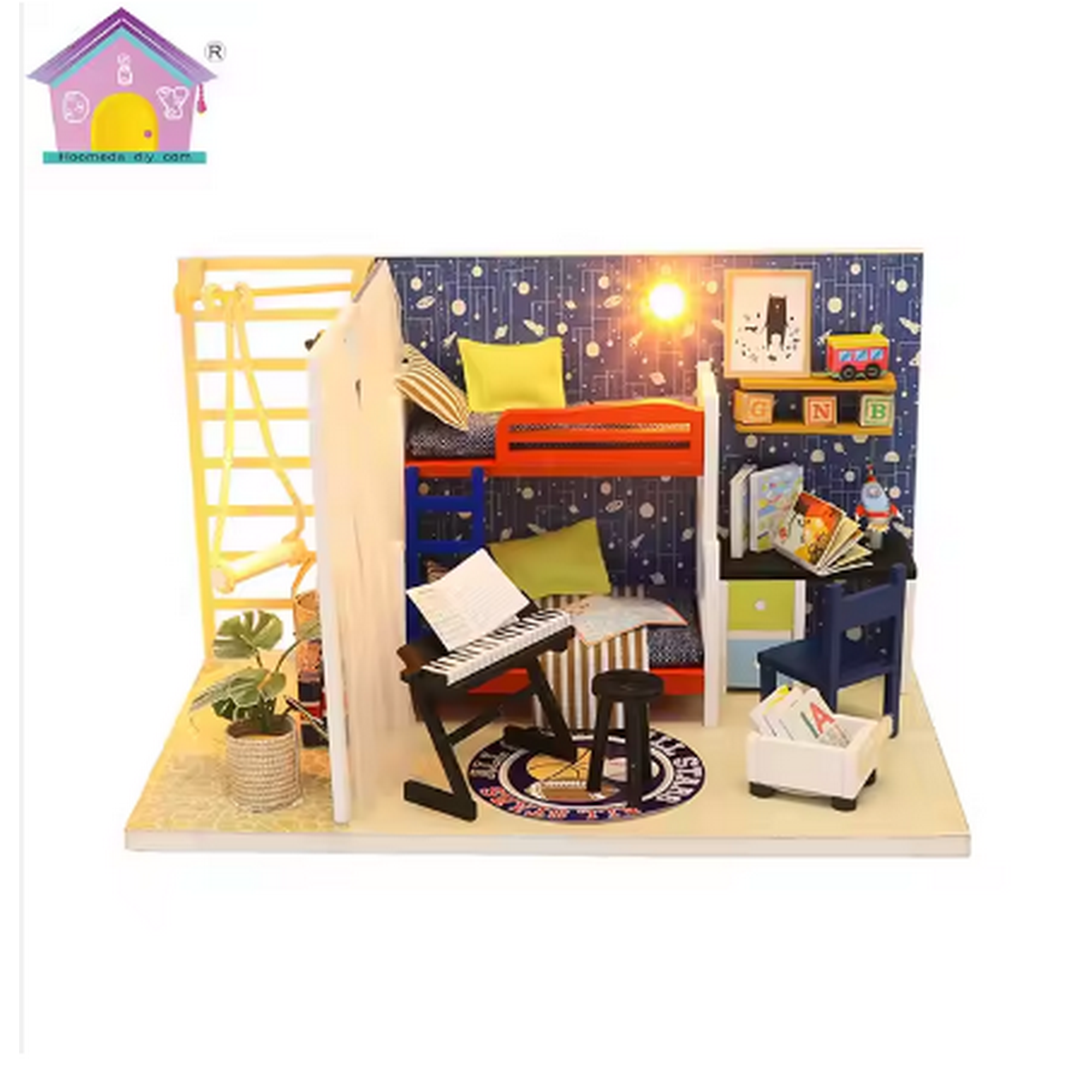 China - Casita Miniatura "future Space" – Dormitorio Juvenil Diy Con Luces Led S901