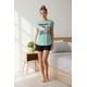 thumbnail image 1 of Pijama Mujer Hello Kitty verde M, 1 of 8