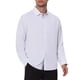 thumbnail image 4 of Camisas formales para hombres con cuello de cuadros, manga larga, abotonadas, talla 2XL, color blanco, 4 of 6