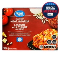 Plato Preparado Lasaña Con Carne Familiar 907 G Great Value